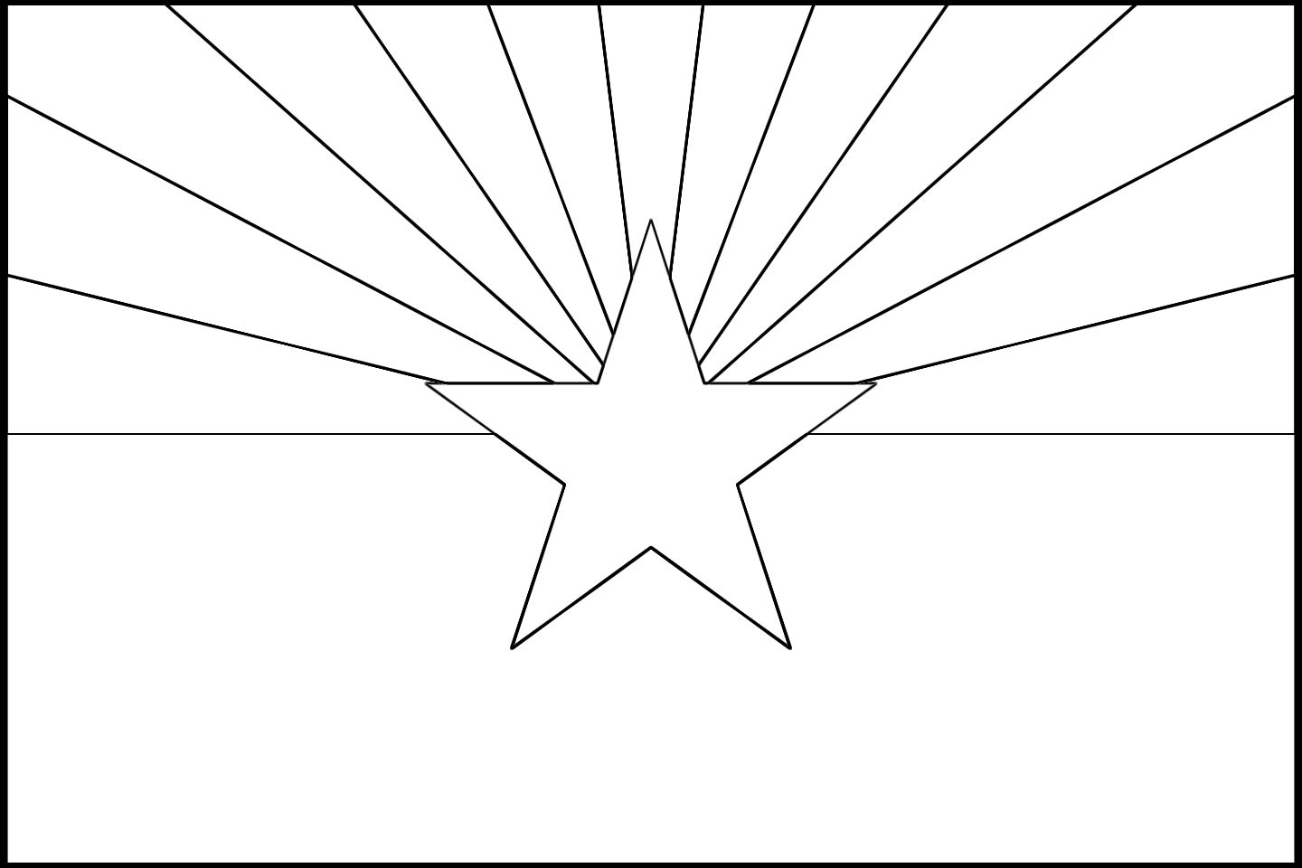 Download Arizona State Flag Line Drawings JPG