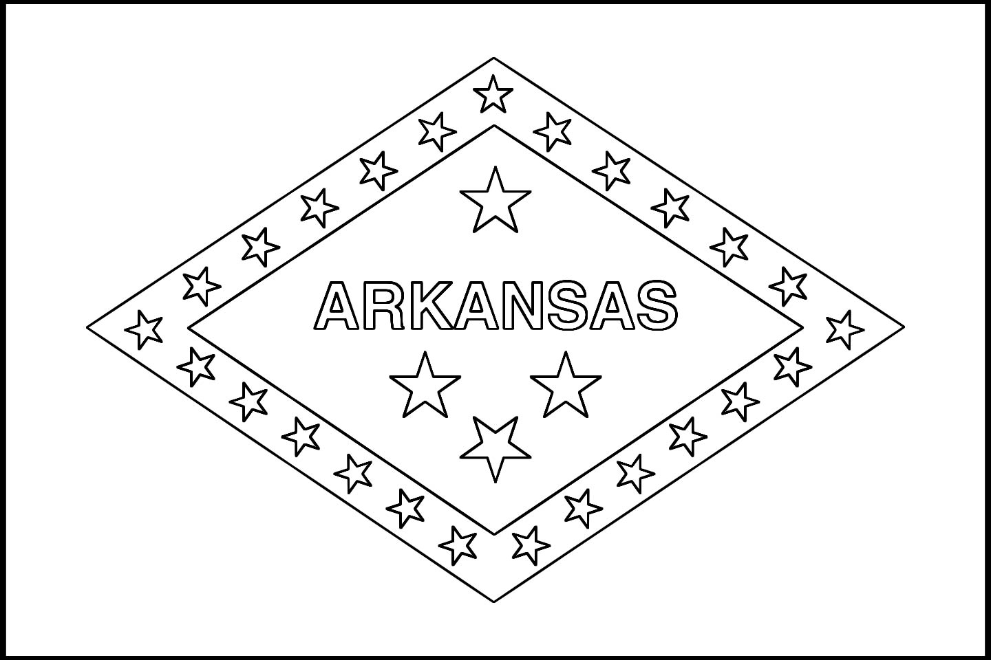 Download Arkansas State Flag Line Drawings JPG
