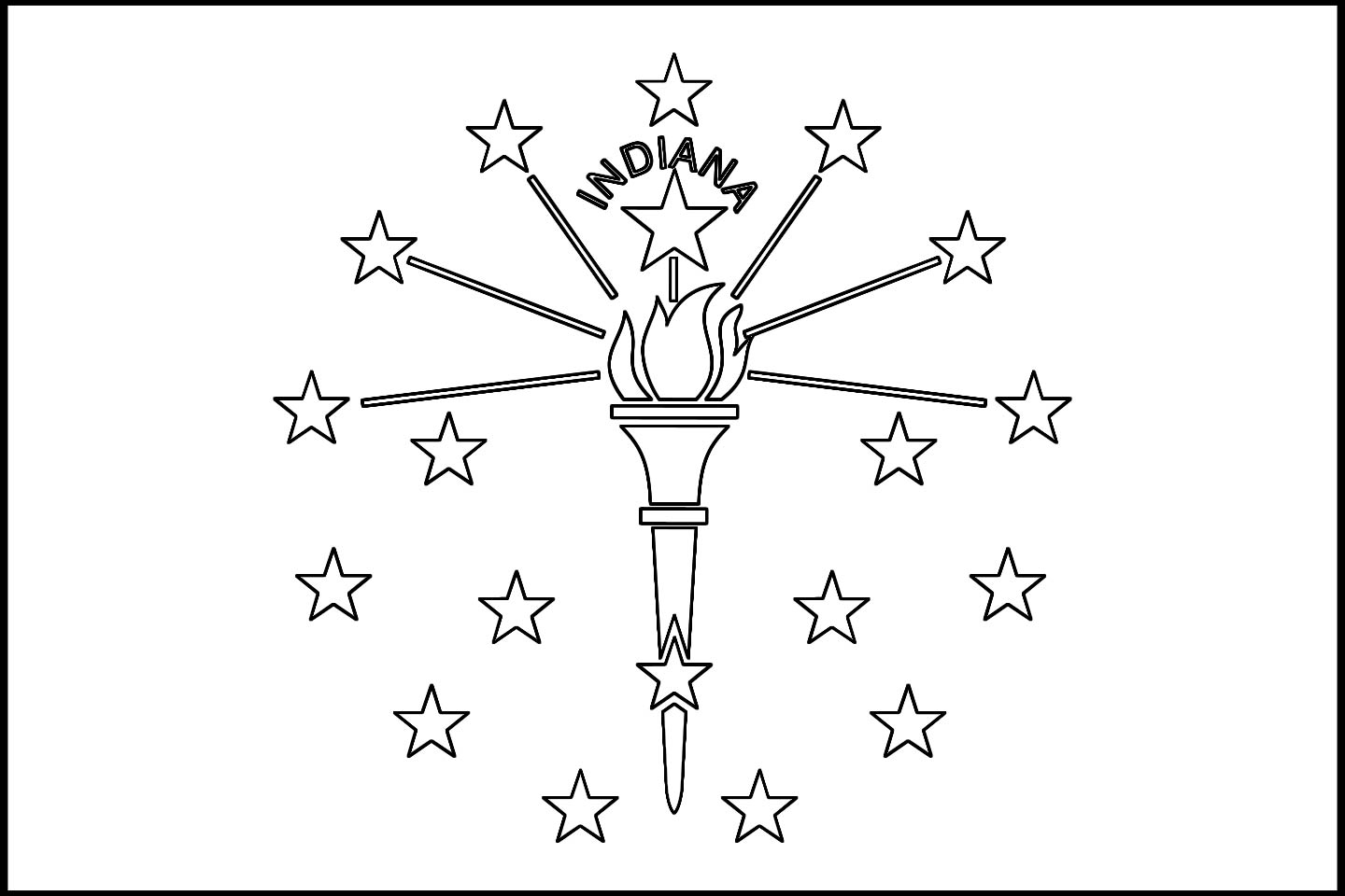 Download Indiana State Flag Line Drawings JPG