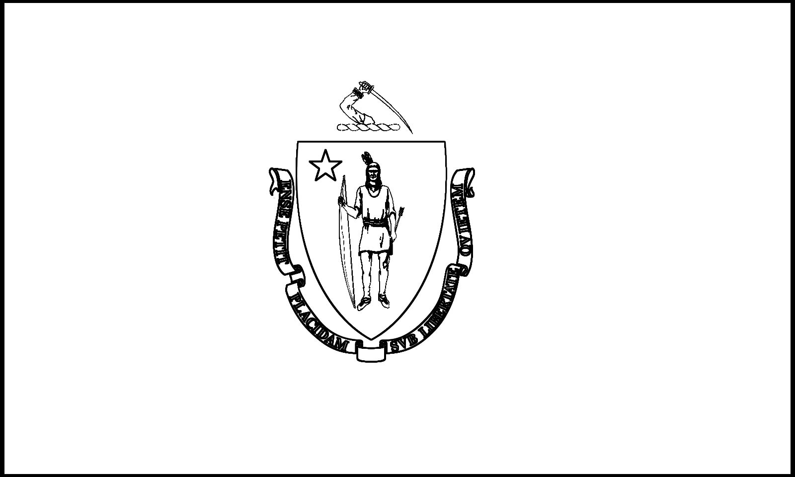 Download Massachusetts State Flag Line Drawings JPG