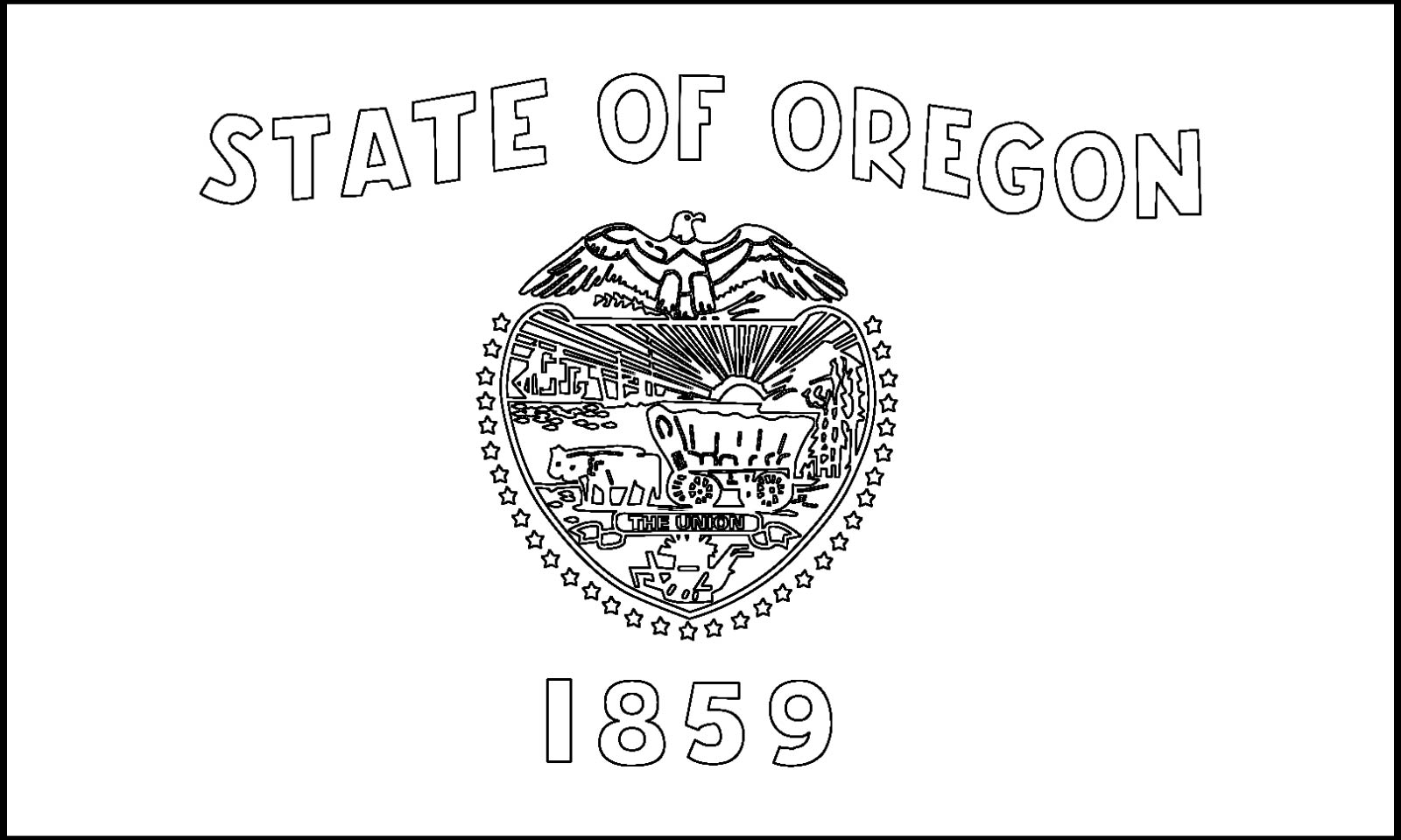 Download Oregon State Flag Line Drawings JPG