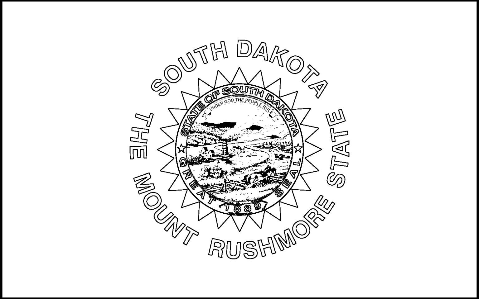 Download South Dakota State Flag Line Drawings JPG