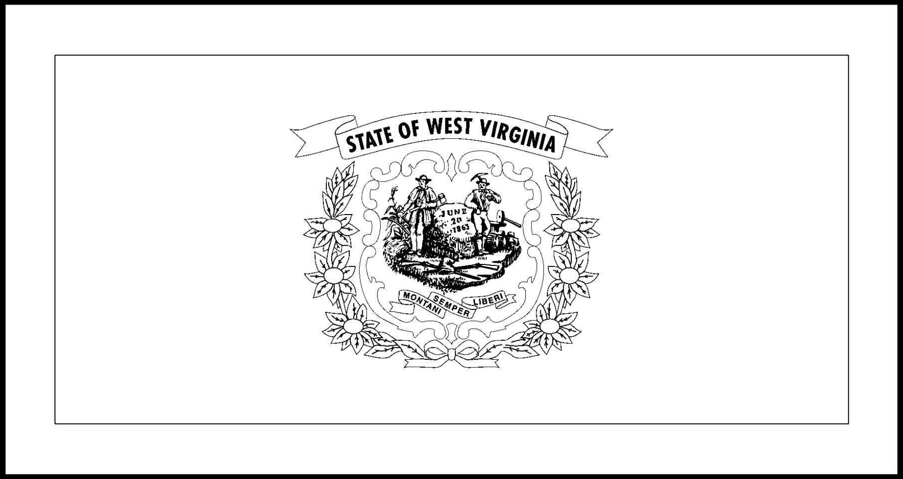 Download West Virginia State Flag Line Drawings JPG