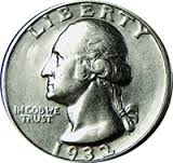 U.S. Quarter, Obverse, 1932-1964